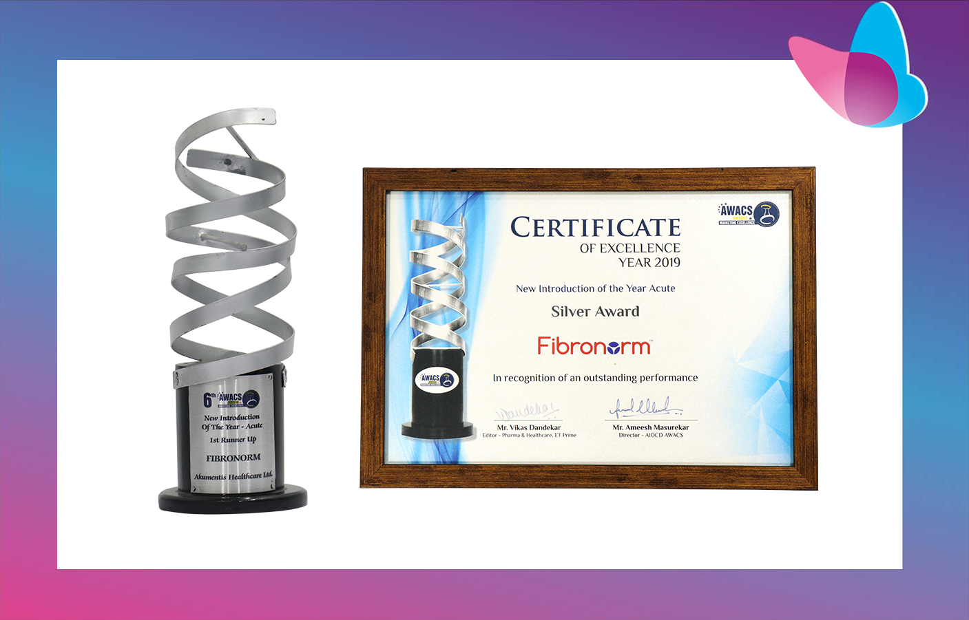 Akumentis Healthcare got the New Introduction of the Year Acute SILVER Award Fibronorm.